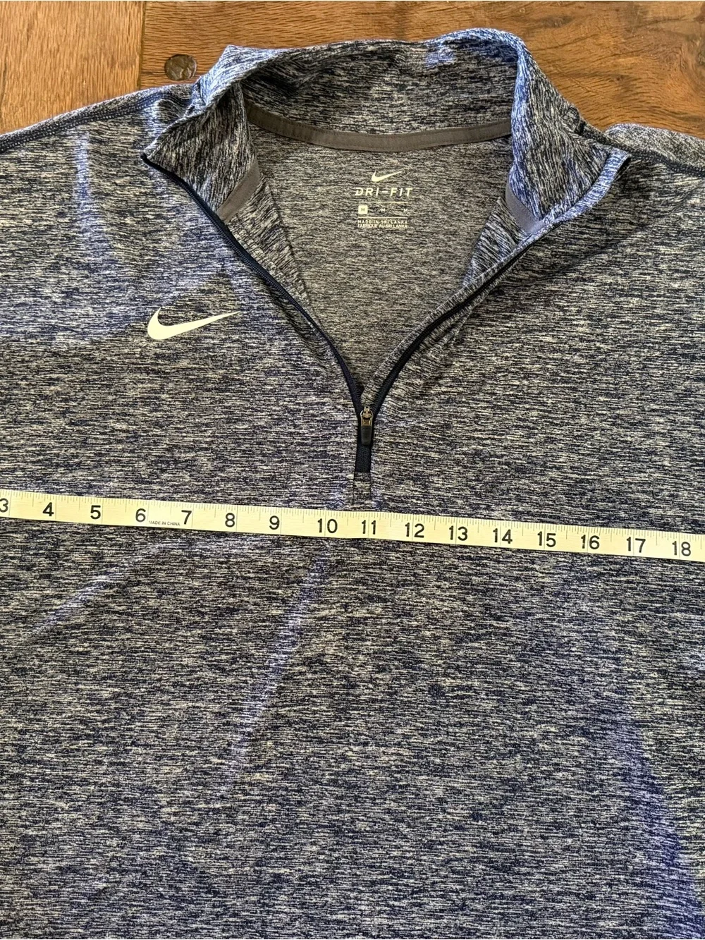 Nike Blue Heathered Quarter Zip Pullover